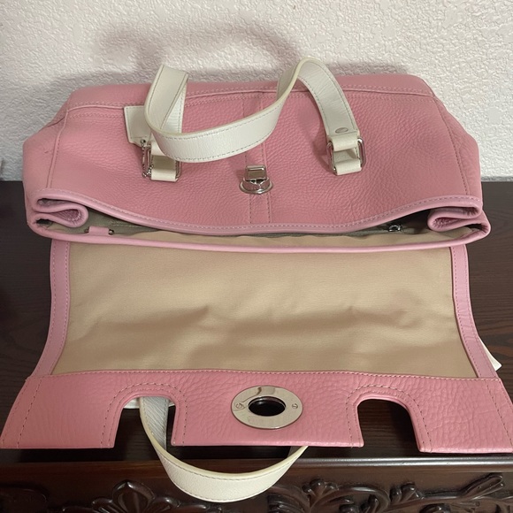 FINAL PRICE Vintage Coach Hamilton satchel bag #13091  Pink & White - Picture 8 of 16